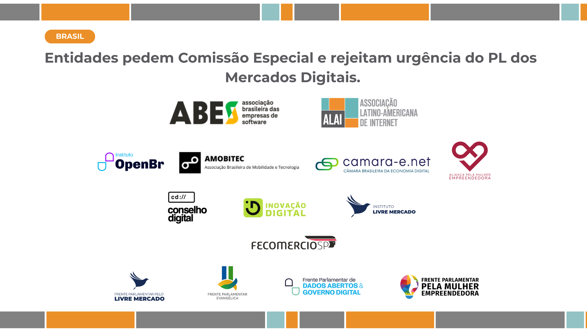 Coalizão de entidades pede à Câmara a criação de Comissão Especial para o PL dos Mercados Digitais e freio à urgência.